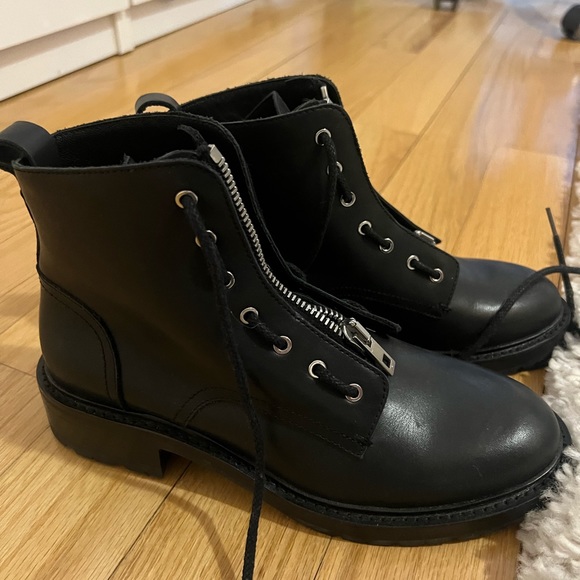 Rag and bone combat boots- black tie up and zipper - Picture 3 of 4